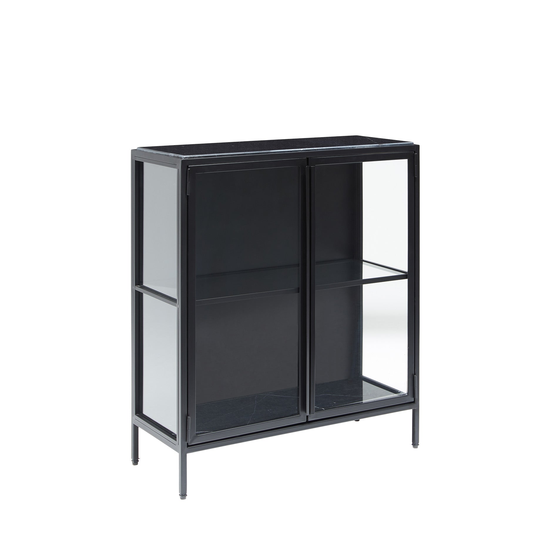 Mason II vitrineskab - sort metal